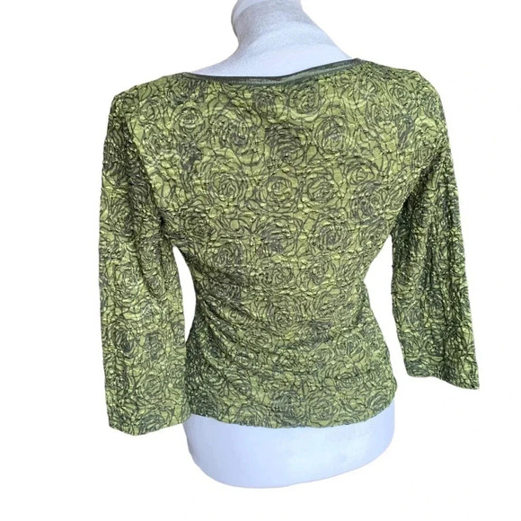 INC International Concepts women's green floral blouse - Picture 2 of 3